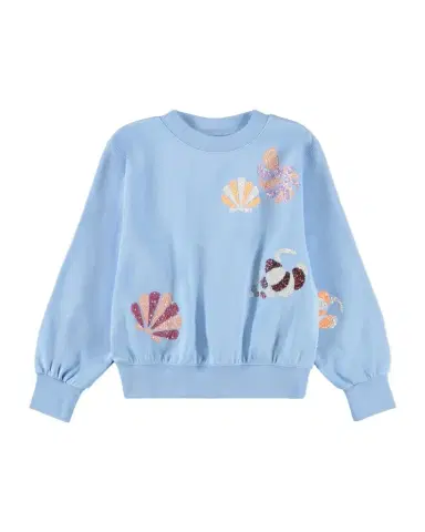 Molo Girl's Marge Floral Sequined Organic Cotton Sweatshirt | Thumbnail 1 Molo Girl's Marge Floral Sequined Organic Cotton Sweatshirt | Thumbnail 1