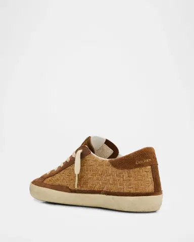 Golden Goose Super-Star Raffia and Suede Low-Top Sneakers | Thumbnail 4 Golden Goose Super-Star Raffia and Suede Low-Top Sneakers | Thumbnail 4