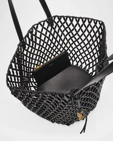 Saint Laurent Panier Medium Beaded Tote Bag | Thumbnail 4 Saint Laurent Panier Medium Beaded Tote Bag | Thumbnail 4