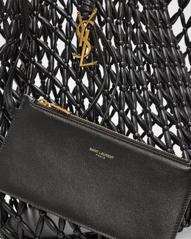 Saint Laurent Panier Medium Beaded Tote Bag | Thumbnail 7 Saint Laurent Panier Medium Beaded Tote Bag | Thumbnail 7