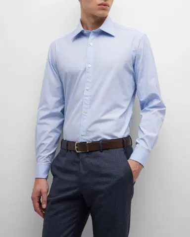 Charvet Men's French Cuff Cotton Dress Shirt | Thumbnail 6 Charvet Men's French Cuff Cotton Dress Shirt | Thumbnail 6