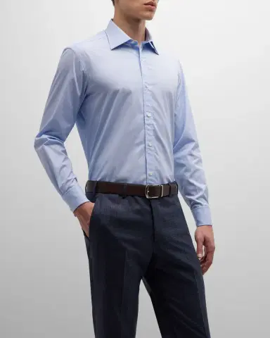 Charvet Men's French Cuff Cotton Dress Shirt | Thumbnail 1 Charvet Men's French Cuff Cotton Dress Shirt | Thumbnail 1
