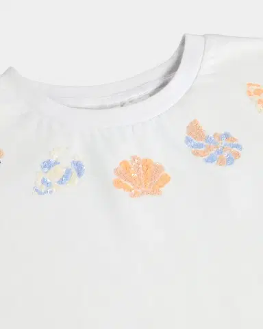 Molo Girl's Ranva Sequin Floral-Embroidered Tee | Thumbnail 3 Molo Girl's Ranva Sequin Floral-Embroidered Tee | Thumbnail 3