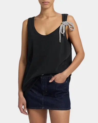 AREA Crystal Knot Oversized Tank Top | Thumbnail 4 AREA Crystal Knot Oversized Tank Top | Thumbnail 4