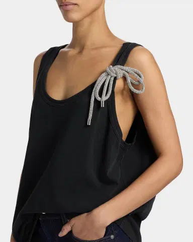 AREA Crystal Knot Oversized Tank Top | Thumbnail 5 AREA Crystal Knot Oversized Tank Top | Thumbnail 5