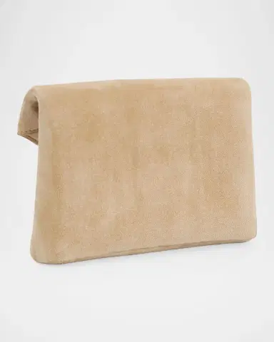 Saint Laurent Cassandre Large Suede Envelope Clutch Bag | Thumbnail 2 Saint Laurent Cassandre Large Suede Envelope Clutch Bag | Thumbnail 2