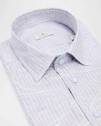 Etro Men 's Roma Stripe and Paisley Cotton Jacquard Shirt | Thumbnail 2 Etro Men 's Roma Stripe and Paisley Cotton Jacquard Shirt | Thumbnail 2