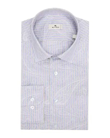 Etro Men 's Roma Stripe and Paisley Cotton Jacquard Shirt | Thumbnail 1 Etro Men 's Roma Stripe and Paisley Cotton Jacquard Shirt | Thumbnail 1