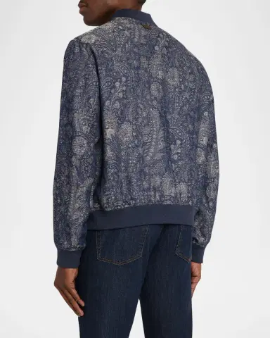 Etro Men 's Paisely Jacquard Bomber Jacket | Thumbnail 3 Etro Men 's Paisely Jacquard Bomber Jacket | Thumbnail 3