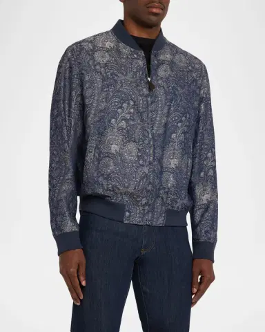 Etro Men 's Paisely Jacquard Bomber Jacket | Thumbnail 4 Etro Men 's Paisely Jacquard Bomber Jacket | Thumbnail 4