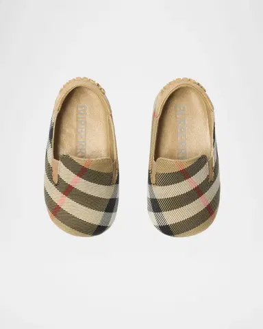 Burberry Kid's Check Nylon-Blend Booties, Kids | Thumbnail 3 Burberry Kid's Check Nylon-Blend Booties, Kids | Thumbnail 3