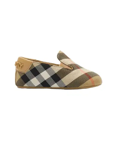 Burberry Kid's Check Nylon-Blend Booties, Kids | Thumbnail 1 Burberry Kid's Check Nylon-Blend Booties, Kids | Thumbnail 1