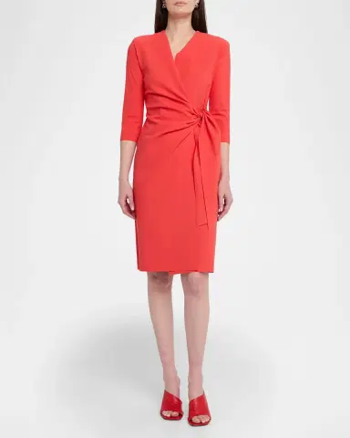 Chiara Boni La Petite Robe Bozena Draped Wrap-Front Dress | Thumbnail 2 Chiara Boni La Petite Robe Bozena Draped Wrap-Front Dress | Thumbnail 2