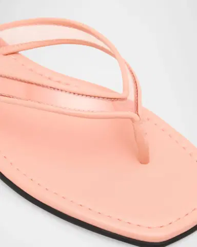 Veronica Beard Clea Leather-Trimmed Jelly Thong Sandals | Thumbnail 3 Veronica Beard Clea Leather-Trimmed Jelly Thong Sandals | Thumbnail 3
