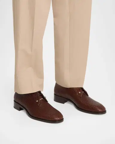 Christian Louboutin Men's Chambeliss Braided Leather Derby Shoes | Thumbnail 2 Christian Louboutin Men's Chambeliss Braided Leather Derby Shoes | Thumbnail 2
