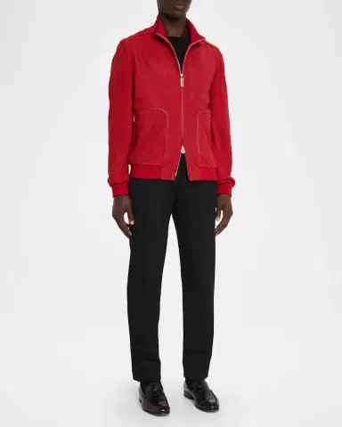 Stefano Ricci Men's Perforated Suede Zip-Pocket Blouson | Thumbnail 2 Stefano Ricci Men's Perforated Suede Zip-Pocket Blouson | Thumbnail 2