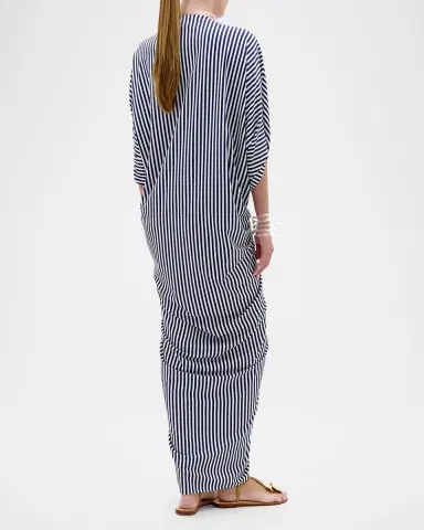 Silvia Tcherassi Fiore Striped Knotted Maxi Tunic Dress | Thumbnail 2 Silvia Tcherassi Fiore Striped Knotted Maxi Tunic Dress | Thumbnail 2