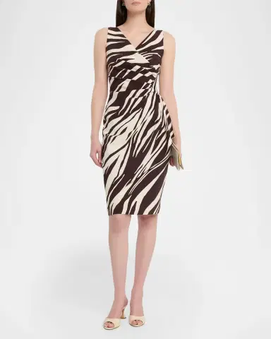 Chiara Boni La Petite Robe Charisse Pleated Animal-Print Dress | Thumbnail 2 Chiara Boni La Petite Robe Charisse Pleated Animal-Print Dress | Thumbnail 2