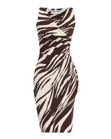 Chiara Boni La Petite Robe Charisse Pleated Animal-Print Dress | Thumbnail 1 Chiara Boni La Petite Robe Charisse Pleated Animal-Print Dress | Thumbnail 1