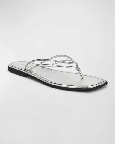Veronica Beard Clea Metallic Leather Jelly Thong Sandals | Thumbnail 2 Veronica Beard Clea Metallic Leather Jelly Thong Sandals | Thumbnail 2