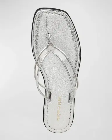 Veronica Beard Clea Metallic Leather Jelly Thong Sandals | Thumbnail 4 Veronica Beard Clea Metallic Leather Jelly Thong Sandals | Thumbnail 4