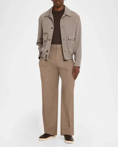 dunhill Men's Super 120S Wool Bomber Jacket | Thumbnail 2 dunhill Men's Super 120S Wool Bomber Jacket | Thumbnail 2