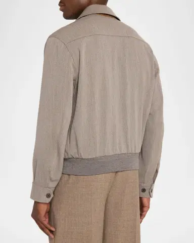 dunhill Men's Super 120S Wool Bomber Jacket | Thumbnail 3 dunhill Men's Super 120S Wool Bomber Jacket | Thumbnail 3