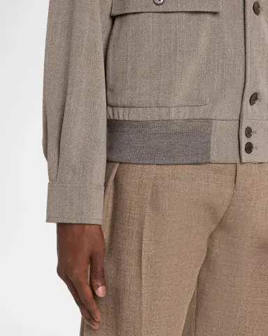 dunhill Men's Super 120S Wool Bomber Jacket | Thumbnail 5 dunhill Men's Super 120S Wool Bomber Jacket | Thumbnail 5