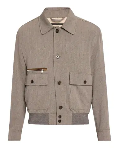 dunhill Men's Super 120S Wool Bomber Jacket | Thumbnail 1 dunhill Men's Super 120S Wool Bomber Jacket | Thumbnail 1