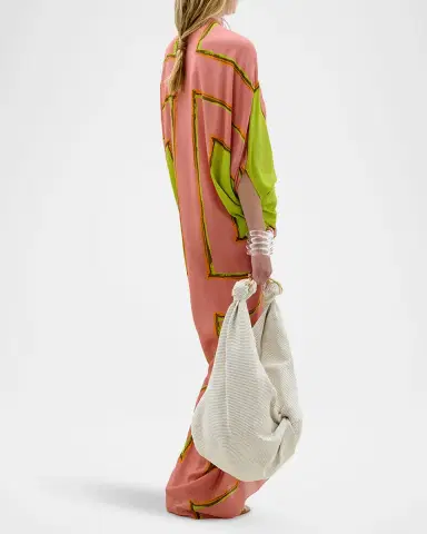 Silvia Tcherassi Fiore Gathered Maxi Tunic Dress | Thumbnail 3 Silvia Tcherassi Fiore Gathered Maxi Tunic Dress | Thumbnail 3