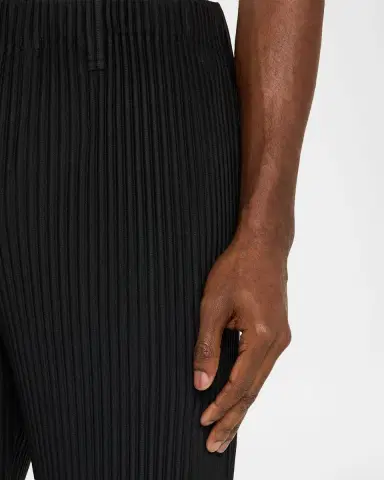 Homme Plissé Issey Miyake Men's Polyester Pleated Straight-Leg Pants | Thumbnail 5 Homme Plissé Issey Miyake Men's Polyester Pleated Straight-Leg Pants | Thumbnail 5