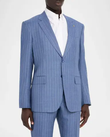 Stefano Ricci Men's Chalkstripe Wool and Silk Two-Piece Suit | Thumbnail 4 Stefano Ricci Men's Chalkstripe Wool and Silk Two-Piece Suit | Thumbnail 4