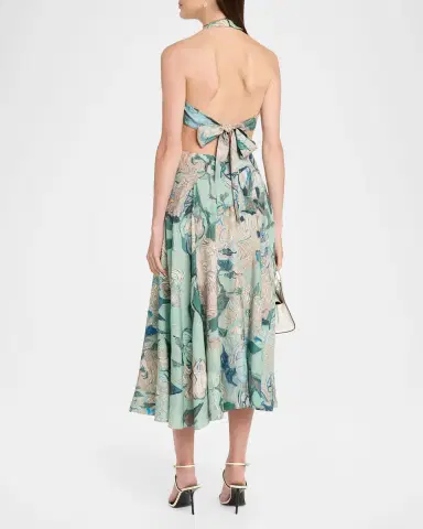 Givenchy Floral-Print Cutout Halter Midi Dress | Thumbnail 3 Givenchy Floral-Print Cutout Halter Midi Dress | Thumbnail 3