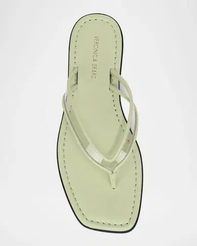 Veronica Beard Clea Leather-Trimmed Jelly Thong Sandals | Thumbnail 5 Veronica Beard Clea Leather-Trimmed Jelly Thong Sandals | Thumbnail 5