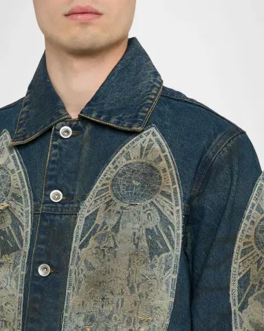 Who Decides War Men's Mechanic Embroidered Patchwork Trucker Jacket | Thumbnail 5 Who Decides War Men's Mechanic Embroidered Patchwork Trucker Jacket | Thumbnail 5
