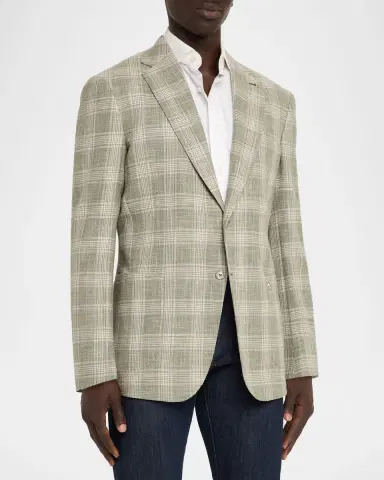 Stefano Ricci Men's Wool, Silk and Cotton Glen Plaid Sport Coat | Thumbnail 4 Stefano Ricci Men's Wool, Silk and Cotton Glen Plaid Sport Coat | Thumbnail 4
