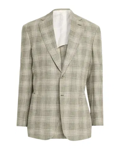 Stefano Ricci Men's Wool, Silk and Cotton Glen Plaid Sport Coat | Thumbnail 1 Stefano Ricci Men's Wool, Silk and Cotton Glen Plaid Sport Coat | Thumbnail 1