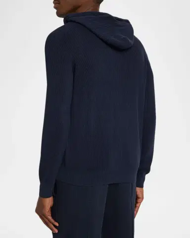 Brunello Cucinelli Men's Logo Cotton Hoodie | Thumbnail 3 Brunello Cucinelli Men's Logo Cotton Hoodie | Thumbnail 3