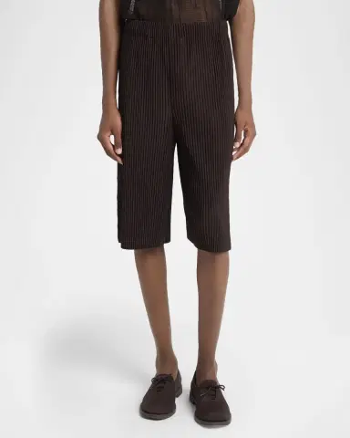 Homme Plissé Issey Miyake Men's Pleated Bermuda Shorts | Thumbnail 4 Homme Plissé Issey Miyake Men's Pleated Bermuda Shorts | Thumbnail 4