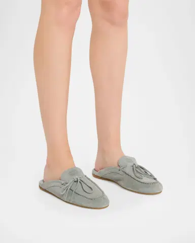 Miu Miu Sabot Suede Moccasin Mules | Thumbnail 2 Miu Miu Sabot Suede Moccasin Mules | Thumbnail 2
