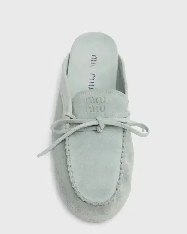 Miu Miu Sabot Suede Moccasin Mules | Thumbnail 6 Miu Miu Sabot Suede Moccasin Mules | Thumbnail 6