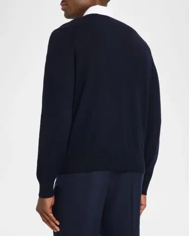 dunhill Men's Shirt-Collar Cashmere-Blend Knit Polo Sweater | Thumbnail 3 dunhill Men's Shirt-Collar Cashmere-Blend Knit Polo Sweater | Thumbnail 3