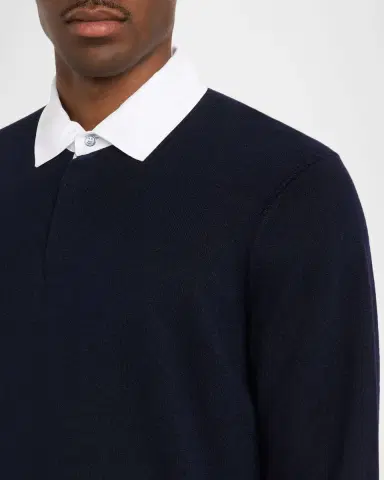 dunhill Men's Shirt-Collar Cashmere-Blend Knit Polo Sweater | Thumbnail 5 dunhill Men's Shirt-Collar Cashmere-Blend Knit Polo Sweater | Thumbnail 5