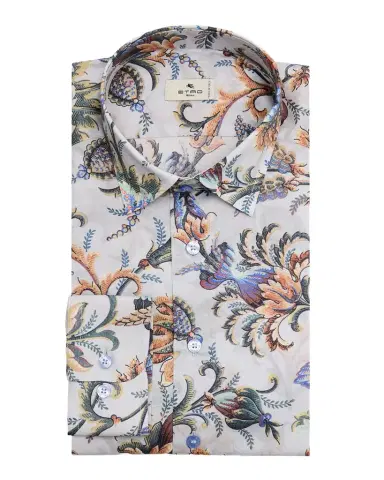 Etro Men 's Printed Cotton Sateen Button-Front Shirt | Thumbnail 1 Etro Men 's Printed Cotton Sateen Button-Front Shirt | Thumbnail 1