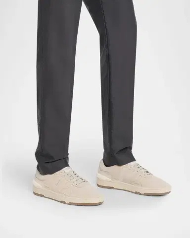 Lanvin Men's Clay Leather and Mesh Low-Top Sneakers | Thumbnail 2 Lanvin Men's Clay Leather and Mesh Low-Top Sneakers | Thumbnail 2
