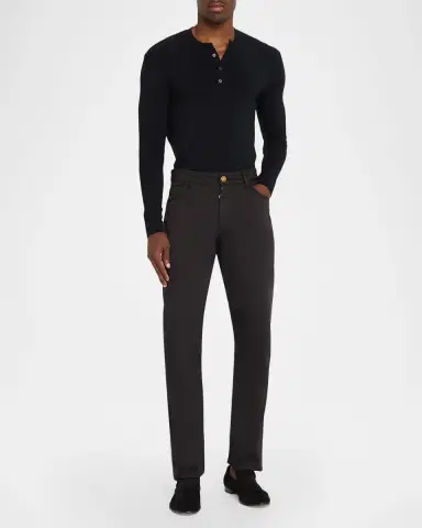Stefano Ricci Men's Slim Cotton-Stretch Five-Pocket Pants | Thumbnail 2 Stefano Ricci Men's Slim Cotton-Stretch Five-Pocket Pants | Thumbnail 2