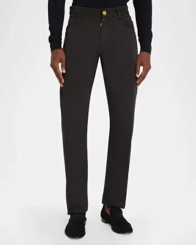 Stefano Ricci Men's Slim Cotton-Stretch Five-Pocket Pants | Thumbnail 4 Stefano Ricci Men's Slim Cotton-Stretch Five-Pocket Pants | Thumbnail 4