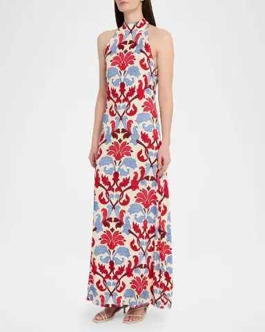 Cara Cara Asher Printed Halter Maxi Dress | Thumbnail 4 Cara Cara Asher Printed Halter Maxi Dress | Thumbnail 4