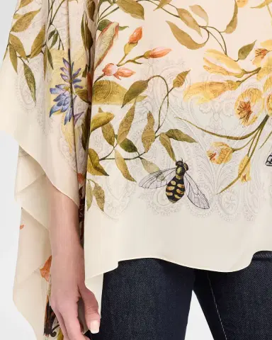 Etro Floral-Print Silk Poncho Top | Thumbnail 5 Etro Floral-Print Silk Poncho Top | Thumbnail 5