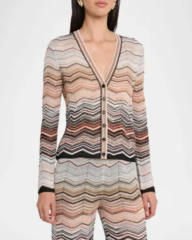 Missoni Chevron Lamé V-Neck Cardigan | Thumbnail 4 Missoni Chevron Lamé V-Neck Cardigan | Thumbnail 4